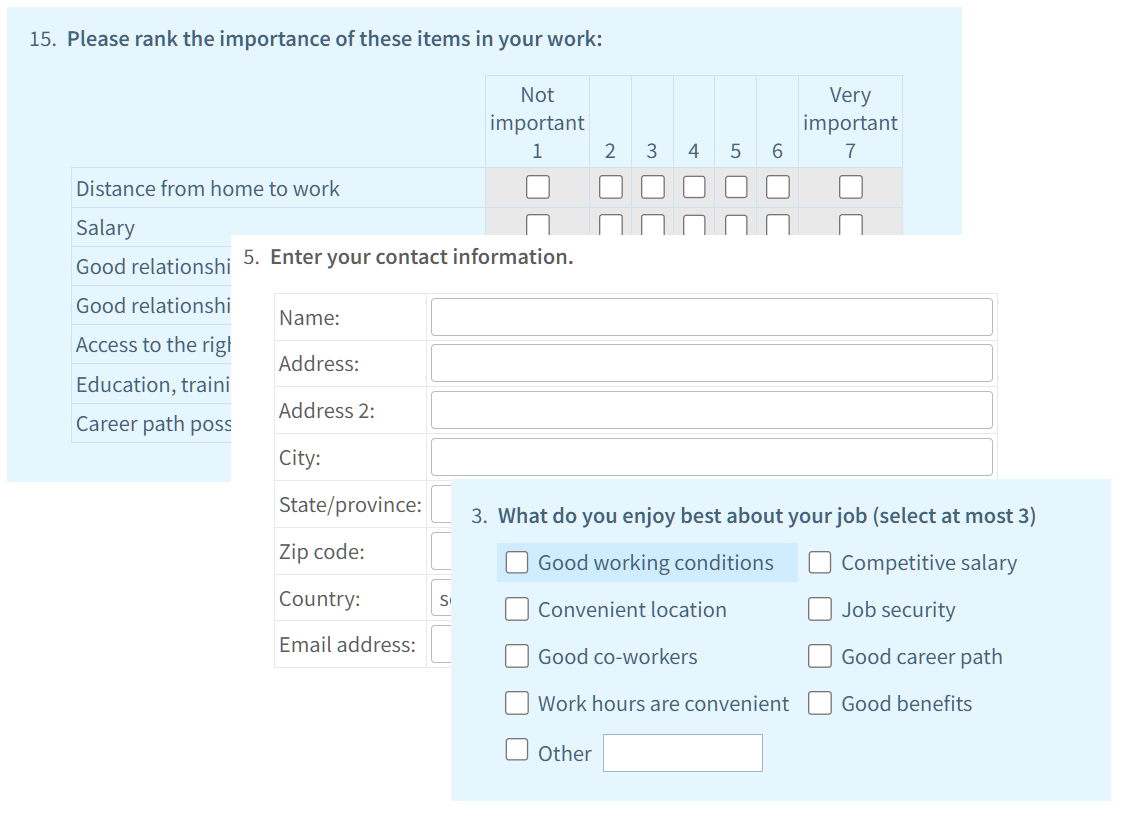 Question types